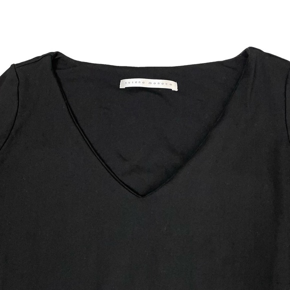 Susana Monaco Stretchy V-Neck Shift Dress Black Medium - Picture 6 of 10